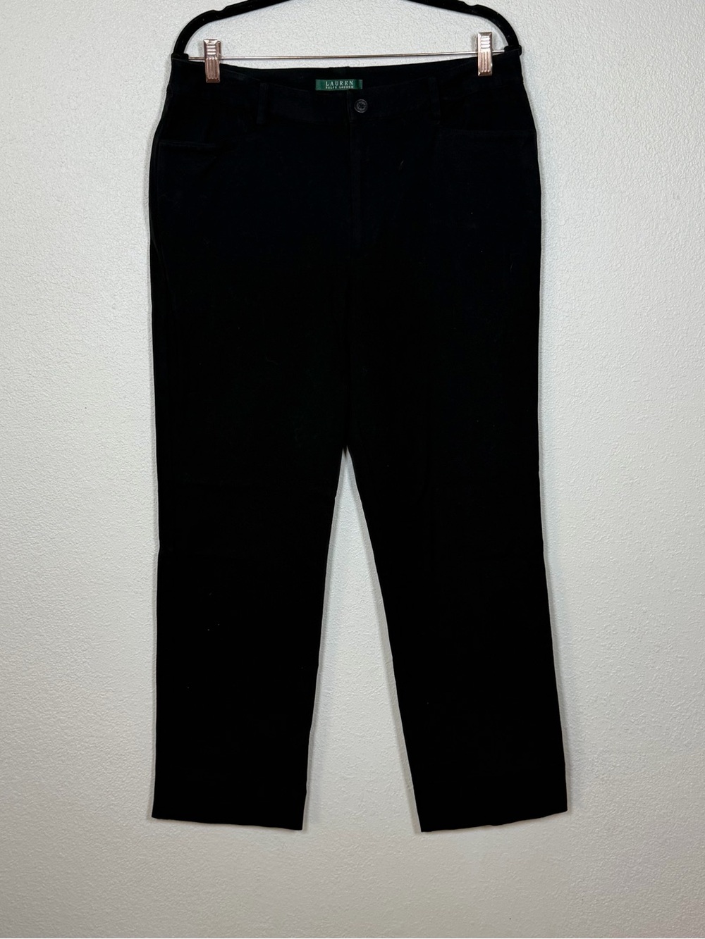 Lauren Ralph Lauren 12 Black Stretch Business Casual Dress Slacks Straight Leg